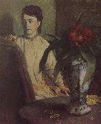The woman beside th vase Edgar Degas